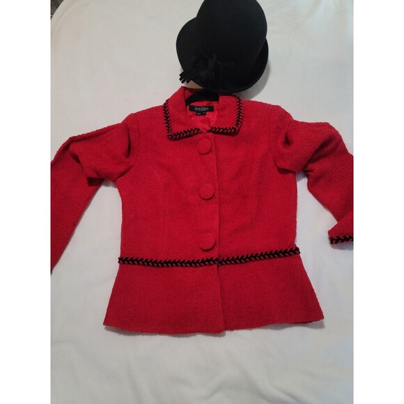 Peck & Peck Vintage Red Retro Jacket Nubbly Weave Classic Retro sz 4 - Picture 8 of 12